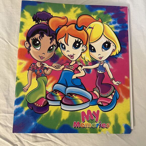 Vintage Lisa Frank Girl Power Binder 3 Ring Notebook Girl Friends Y2K - Picture 1 of 8
